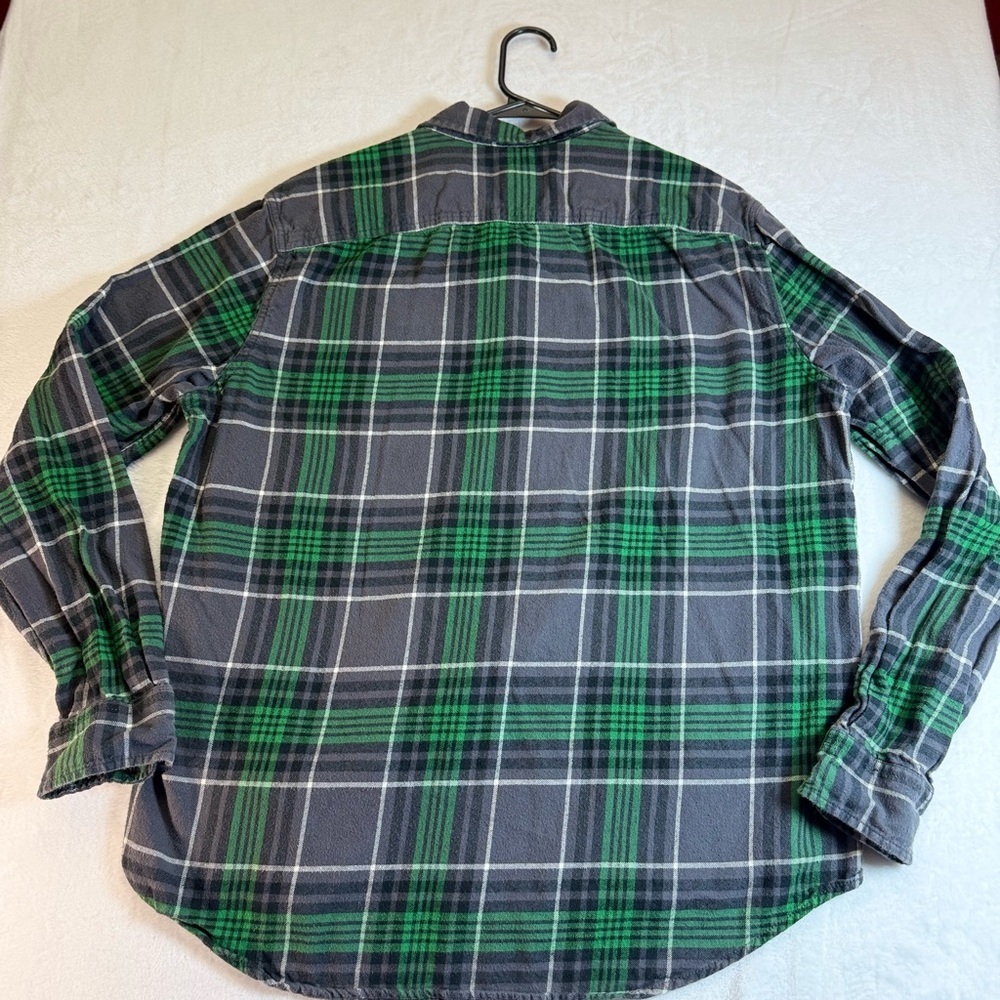 American Eagle Outfitters Green and Gray Checkered Shirt Size XL Prep Fit - Picture 2 of 4